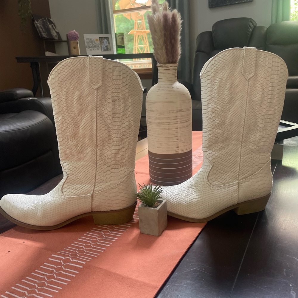 White cowboy boots